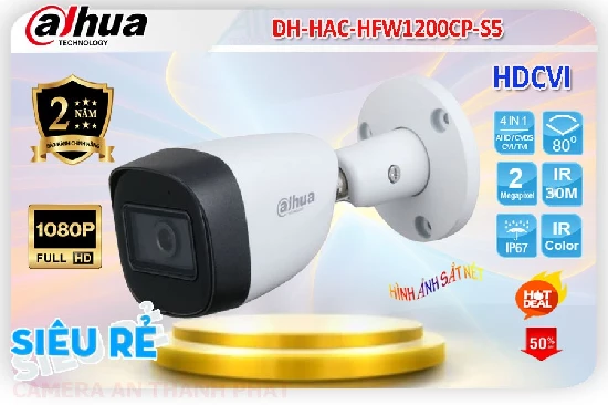 Camera Dahua DH-HAC-HFW1200CP-S5 là dòng camera chắc chắn chống mưa nắng hình ảnh sáng đẹp Camera Dahua DH-HAC HFW1200CP A S5 tích hợp micro giá rẻ có thể lắp ngoài trời trong nhà với thiết kế tinh tế