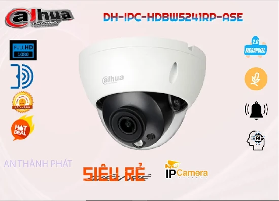 Lắp camera DH-IPC-HDBW5241RP-ASE chính hãng Dahua chất lượng cao giám sát an ninh sắc nét từ xa qua điện thoại, máy tính một cách dễ dàng, hỗ trợ các tính năng hiện đại phát hiện thông minh đảm bảo an toàn chất lượng