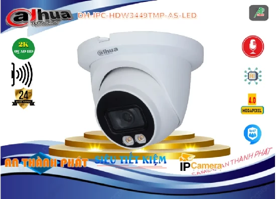Lắp đặt camera IP DH-IPC-HDW3449TMP-AS-LED cung cấp giải pháp an ninh với chất lượng hình ảnh 2K, tích hợp công nghệ Full Color đem lại tầm nhìn ban đêm có màu sắc sinh động giám sát từ xa qua điện thoại, máy tính