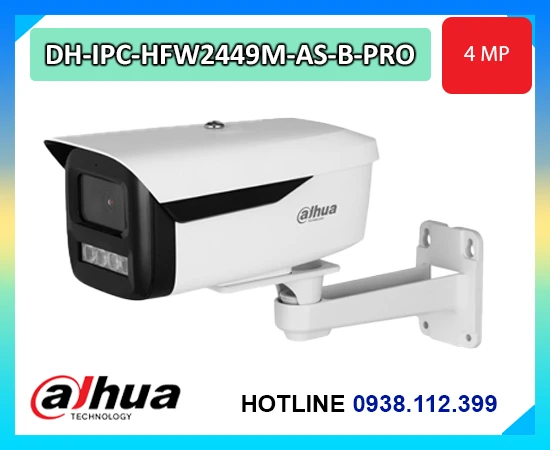 camera Dahua DH-IPC-HFW2449M-AS-LED-B, camera IP Dahua 4MP, camera Full Color Dahua, camera AI Dahua IP67, camera IP AN THÀNH PHÁT
