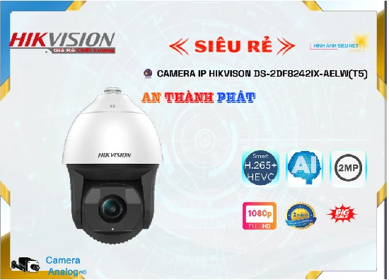 Camera An Ninh  DS-2DF8242IX-AELW(T5) với thông số quan trọng giám sát sắt nét đến FULL HD 1080P Tích hợp khả năng Xoay Zoom xử lý hình ảnh thiếu sáng Hồng Ngoại SMD Xử lý hình ảnh với chip CMOS lưu trữ lâu hơn H.265+/H.265/H.264+/H.264 Được trang bị công nghệ IP Thiết kế mỹ thuật Xoay 360 xử lý hình ảnh thiếu sáng Hồng Ngoại SMD Trang bị Hồng Ngoại SMD Lắp trong nhà tốt hơn