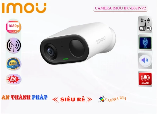 Camera Imou Dùng Pin IPC-B32P-V2 cung cấp một giải pháp an ninh không dây hiệu quả với độ phân giải cao đem lại chất lượng hình ảnh sắc nét cung cấp các chức năng hỗ trợ bảo vệ an ninh tiện lợi hơn