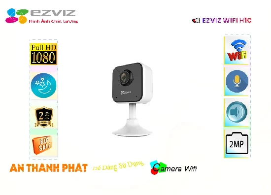Camera EZVIZ WIFI H1C,Camera EZVIZ WIFI H1C sản phẩm dòng camera dahua chất lượng cao thông minh chuyên dụng cho ngoài trời. Sản phẩm hỗ trợ độ phân giải 2.0 Megapixel.Hỗ trợ công nghệ starlight chuyên dụng cho kho xưởng,siêu thị,văn phòng,...  