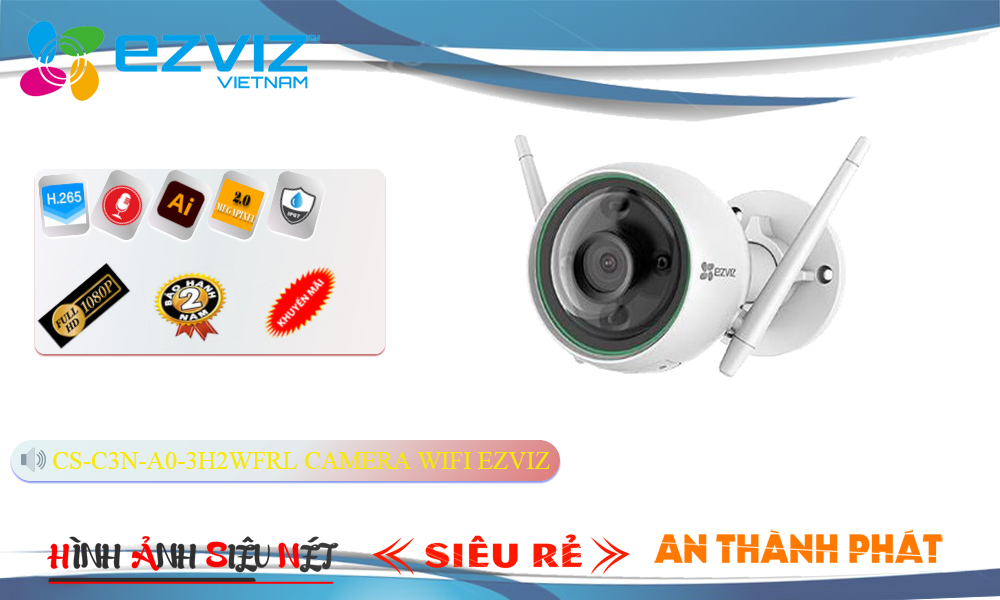 CS-C3N-A0-3H2WFRL sắc nét Wifi Ezviz ➠ CS-C3N-A0-3H2WFRL sắc nét Wifi Ezviz ➠