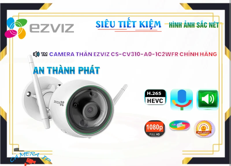 Camera Wifi Ezviz CS-CV310-A0-1C2WFR Camera Wifi Ezviz CS-CV310-A0-1C2WFR