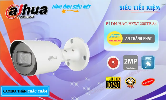 Camera Dahua giá rẻ chất lượng cao DH-HAC-HFW1200TP-S4