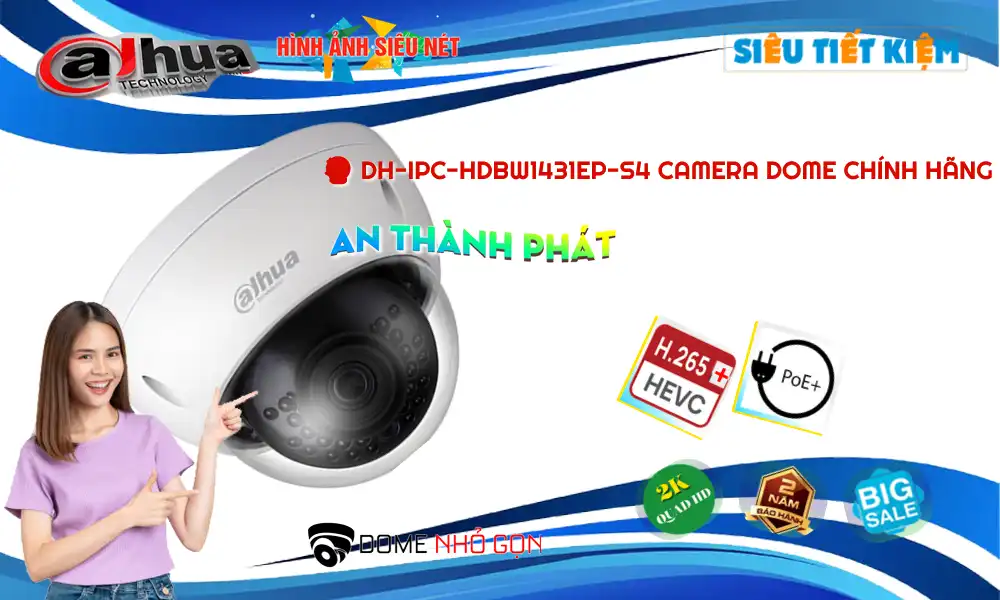 ➠ DH-IPC-HDBW1431EP-S4 sắc nét Dahua ➠ DH-IPC-HDBW1431EP-S4 sắc nét Dahua