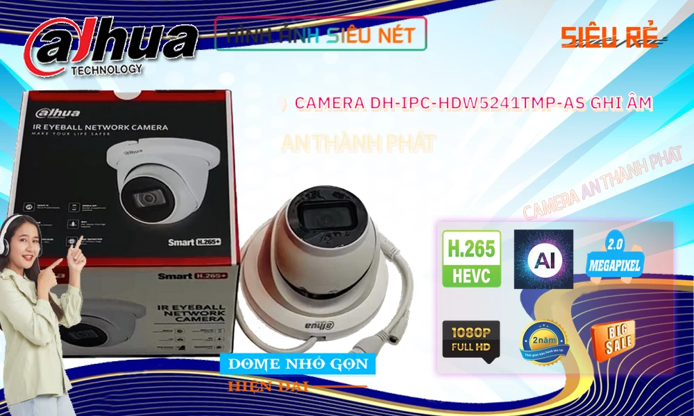 DH-IPC-HDW5241TMP-AS sắc nét Dahua
