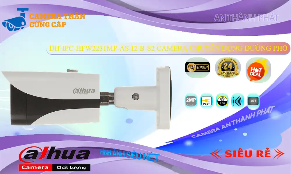 DH-IPC-HFW2231MP-AS-I2-B-S2 sắc nét Dahua