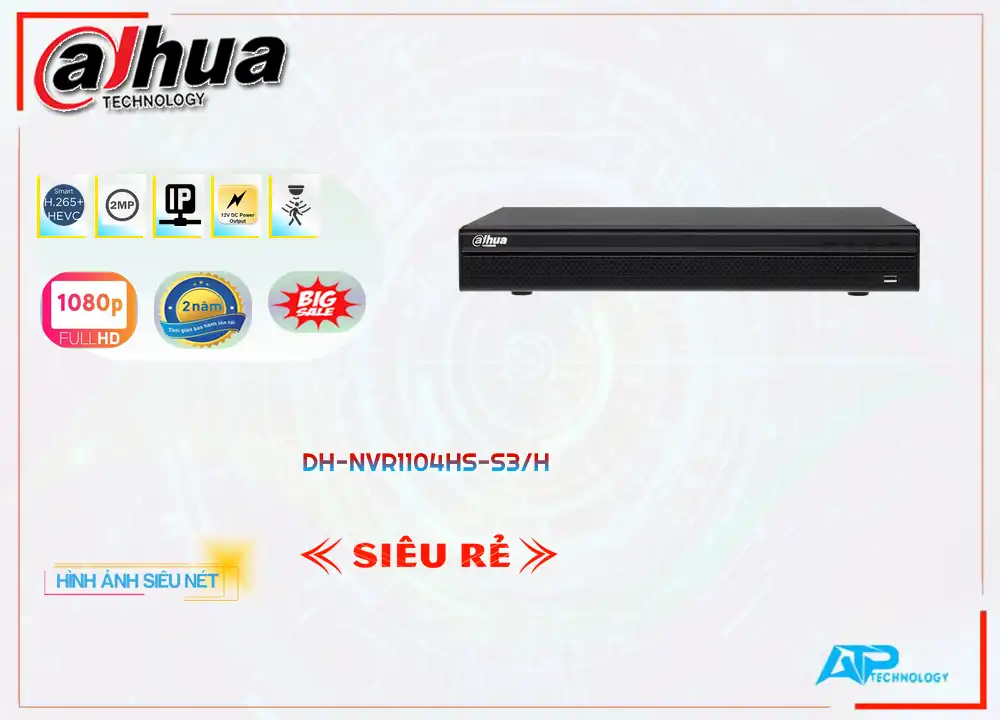 DH-NVR1104HS-S3/H sắc nét Dahua