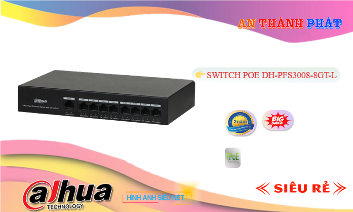 Hãng Dahua DH-PFS3009-8ET-65  Switch Thiết bị nối mạng