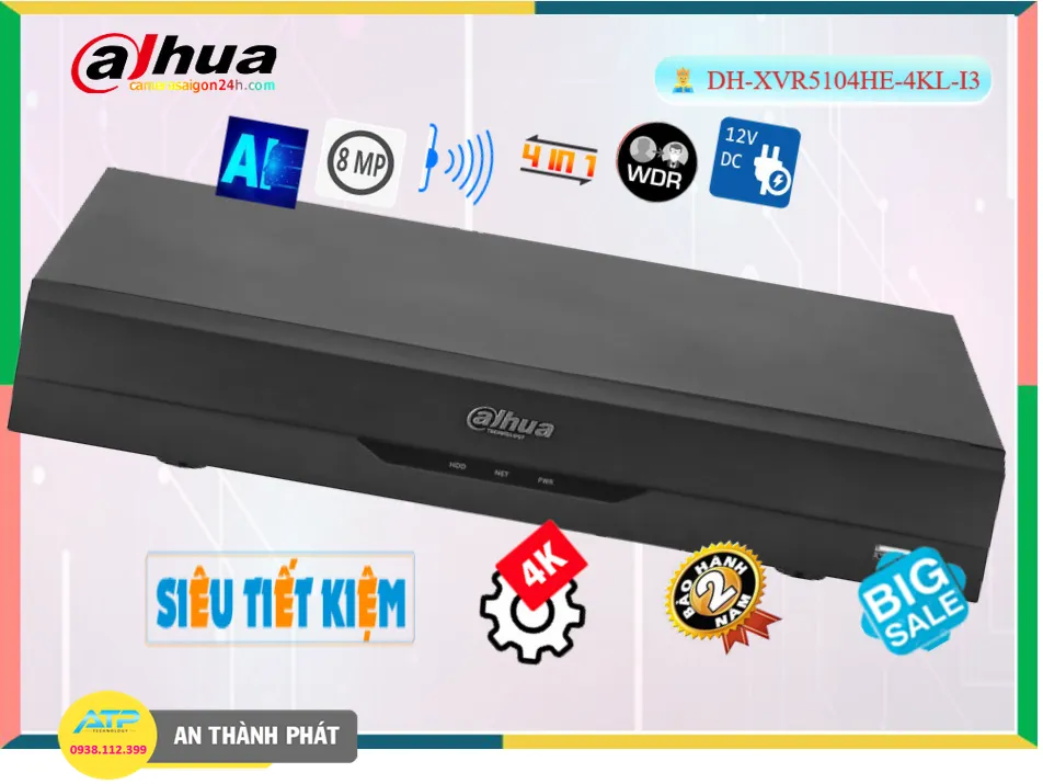 DH-XVR5104HE-4KL-I3 Dahua Chức Năng Cao Cấp DH-XVR5104HE-4KL-I3 Dahua Chức Năng Cao Cấp