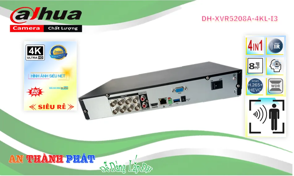 DH-XVR5208A-4KL-I3 sắc nét Dahua ➠ DH-XVR5208A-4KL-I3 sắc nét Dahua ➠