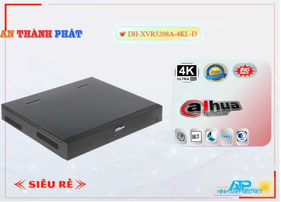 DH-XVR5208A-4KL-I3 sắc nét Dahua ➠ DH-XVR5208A-4KL-I3 sắc nét Dahua ➠