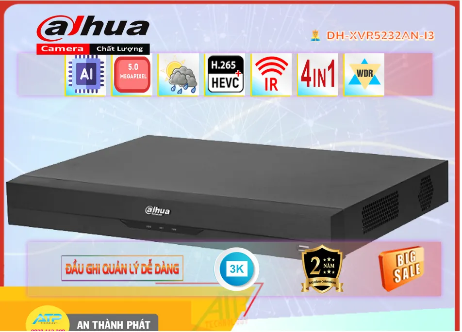 DH-XVR5232AN-I3 sắc nét Dahua DH-XVR5232AN-I3 sắc nét Dahua