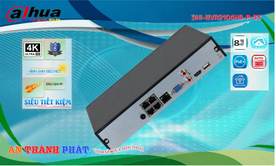 Đầu ghi Dahua DHI-NVR2104HS-P-S3 Đầu ghi Dahua DHI-NVR2104HS-P-S3
