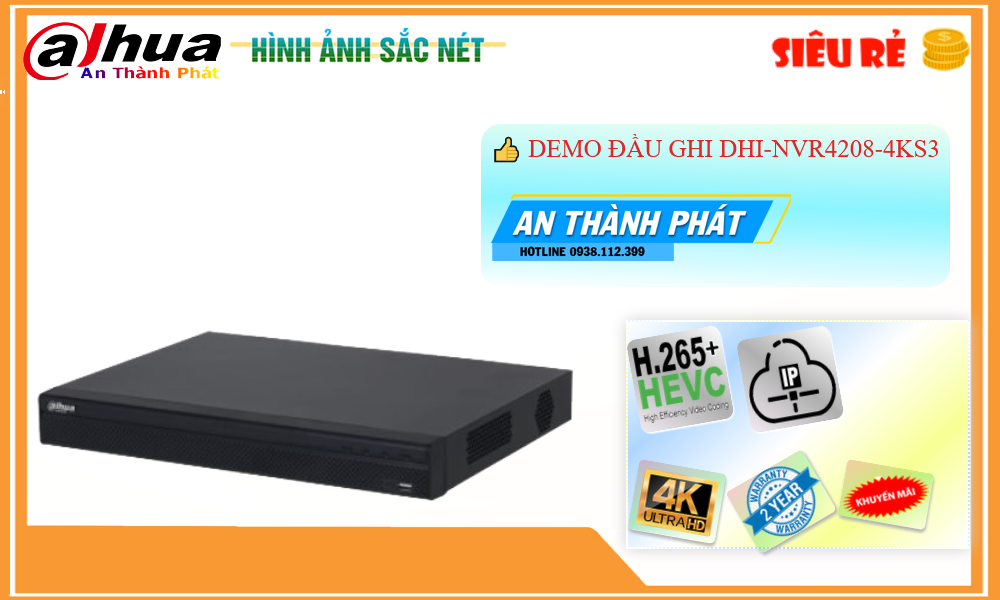 DHI-NVR4208-4KS3 Đầu ghi Camera Dahua Đang giảm giá DHI-NVR4208-4KS3 Đầu ghi Camera Dahua Đang giảm giá