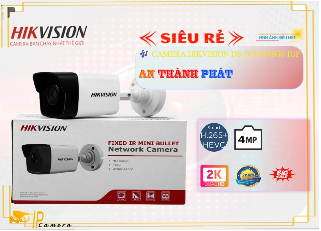 DS-2CD1043G0-IUF sắc nét Hikvision DS-2CD1043G0-IUF sắc nét Hikvision
