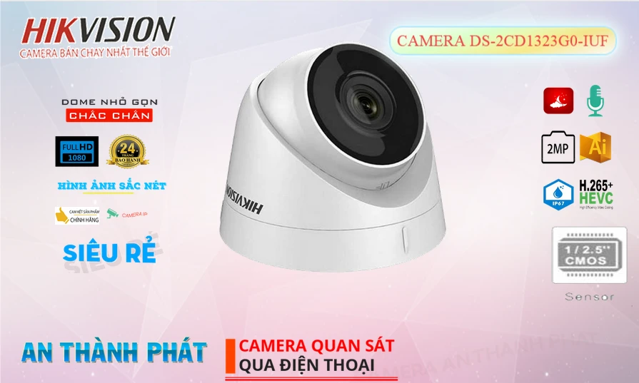 DS-2CD1323G0-IUF sắc nét Hikvision DS-2CD1323G0-IUF sắc nét Hikvision