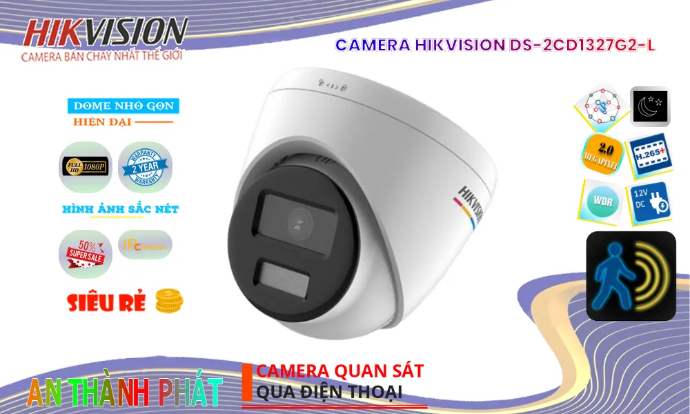 DS-2CD1327G2-L sắc nét Hikvision