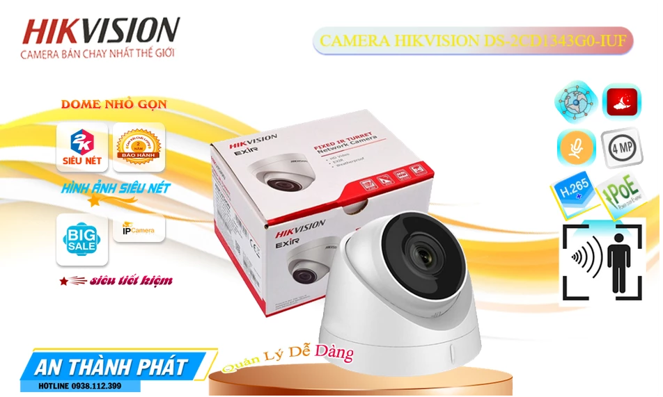 Camera DS-2CD1343G0-IUF Hikvision Camera DS-2CD1343G0-IUF Hikvision