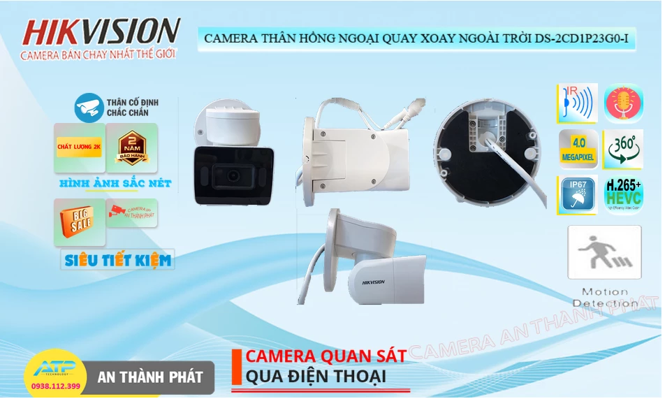 DS-2CD1P23G0-I sắc nét Hikvision