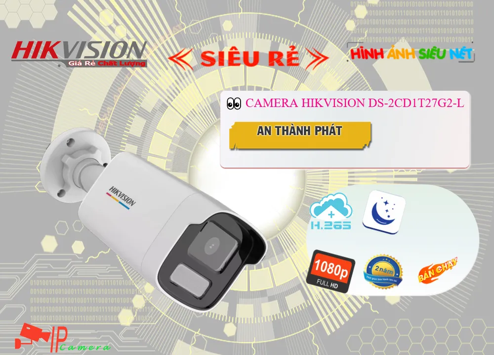 DS-2CD1T27G2-L sắc nét Hikvision DS-2CD1T27G2-L sắc nét Hikvision
