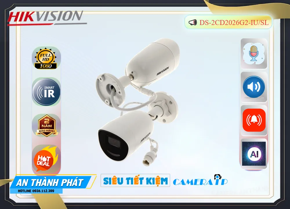 DS-2CD2026G2-IU/SL sắc nét Hikvision DS-2CD2026G2-IU/SL sắc nét Hikvision