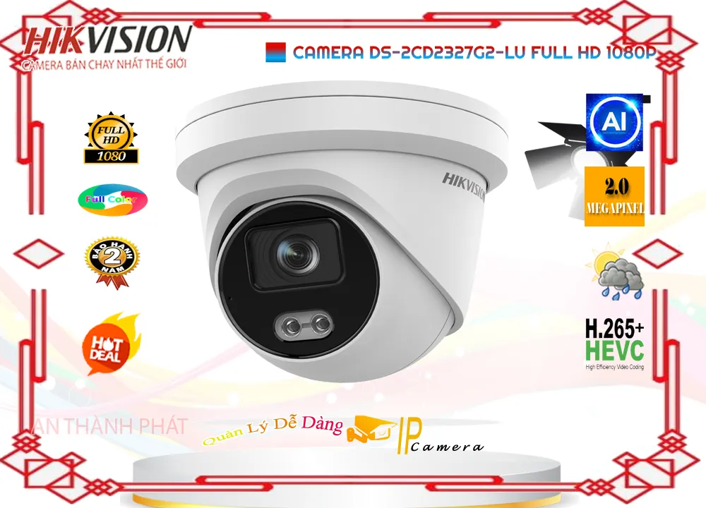DS-2CD2327G2-LU sắc nét Hikvision DS-2CD2327G2-LU sắc nét Hikvision