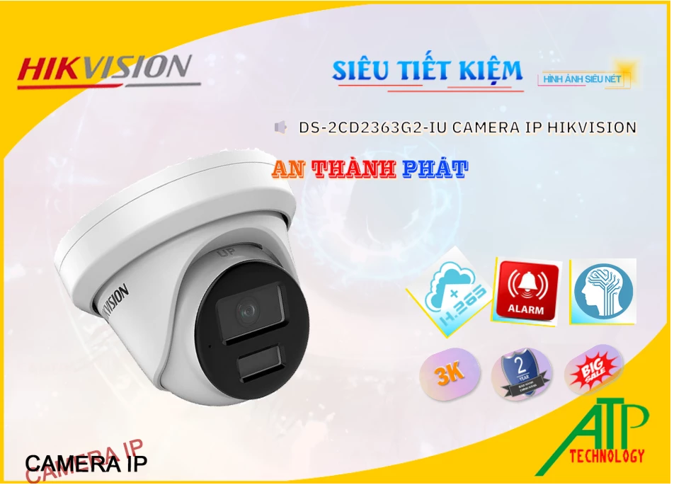 DS-2CD2363G2-IU sắc nét Hikvision DS-2CD2363G2-IU sắc nét Hikvision