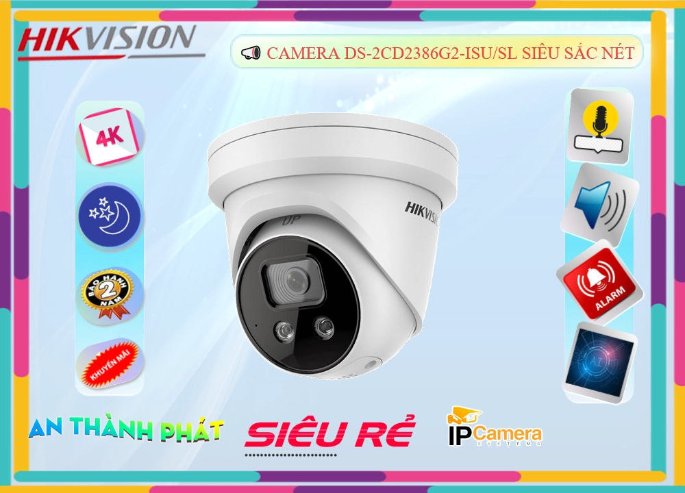 Camera DS-2CD2386G2-ISU/SL Hikvision Thiết kế Đẹp ✨ Camera DS-2CD2386G2-ISU/SL Hikvision Thiết kế Đẹp ✨