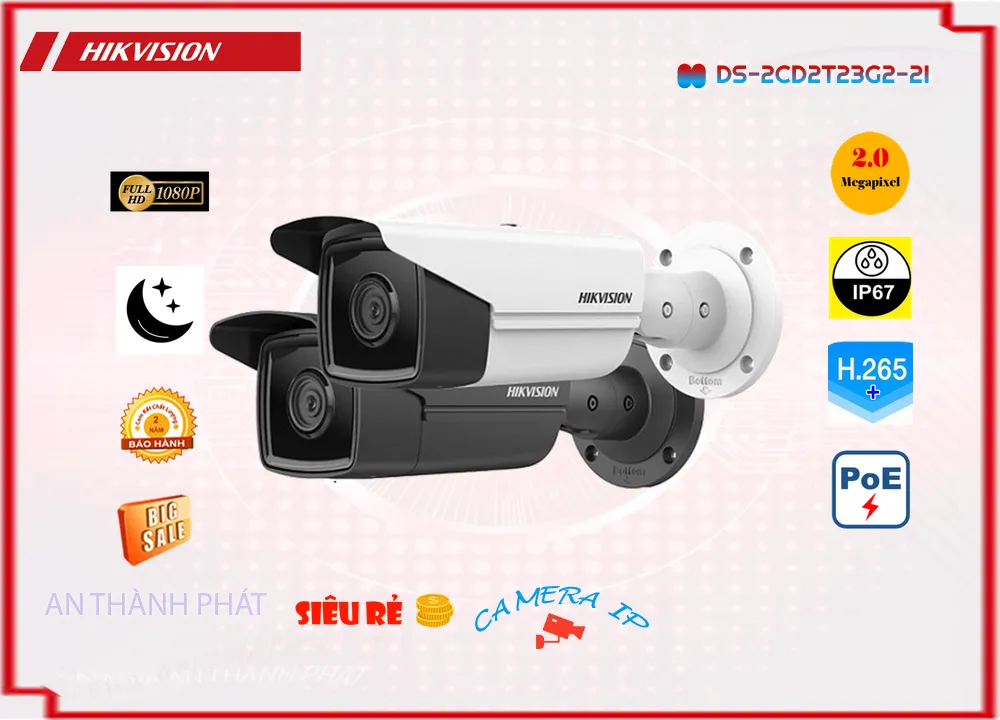 DS-2CD2T23G2-2I sắc nét Hikvision DS-2CD2T23G2-2I sắc nét Hikvision
