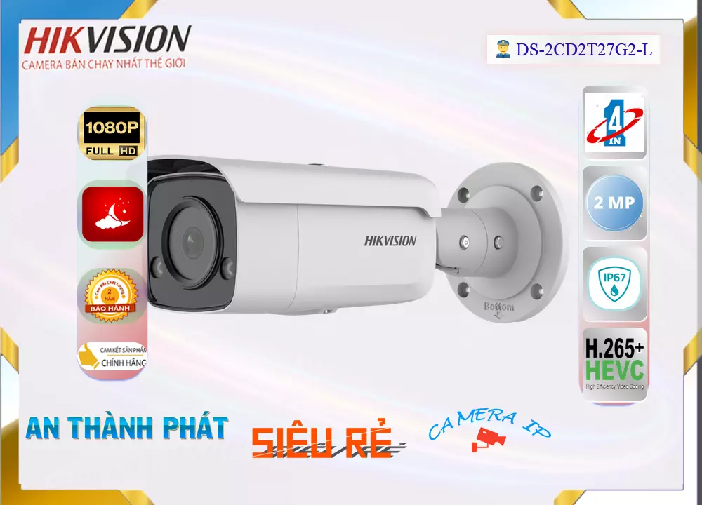 DS-2CD2T27G2-L sắc nét Hikvision DS-2CD2T27G2-L sắc nét Hikvision