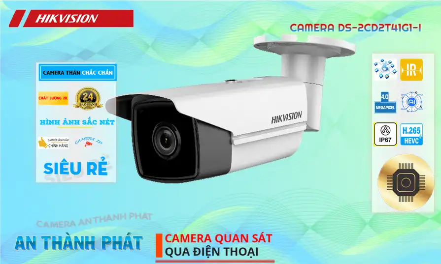 ➠  DS-2CD2T41G1-I sắc nét Hikvision