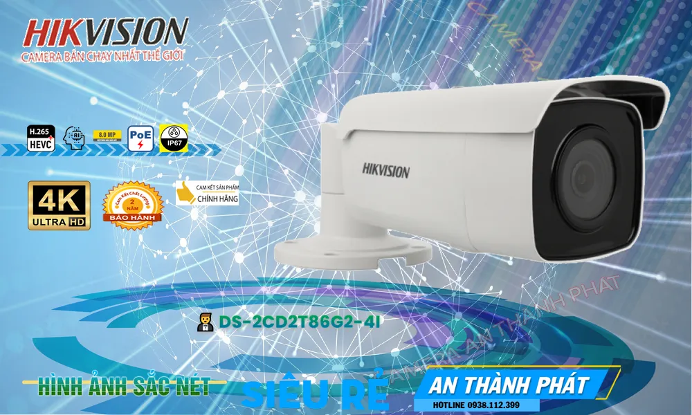 DS-2CD2T86G2-4I sắc nét Hikvision