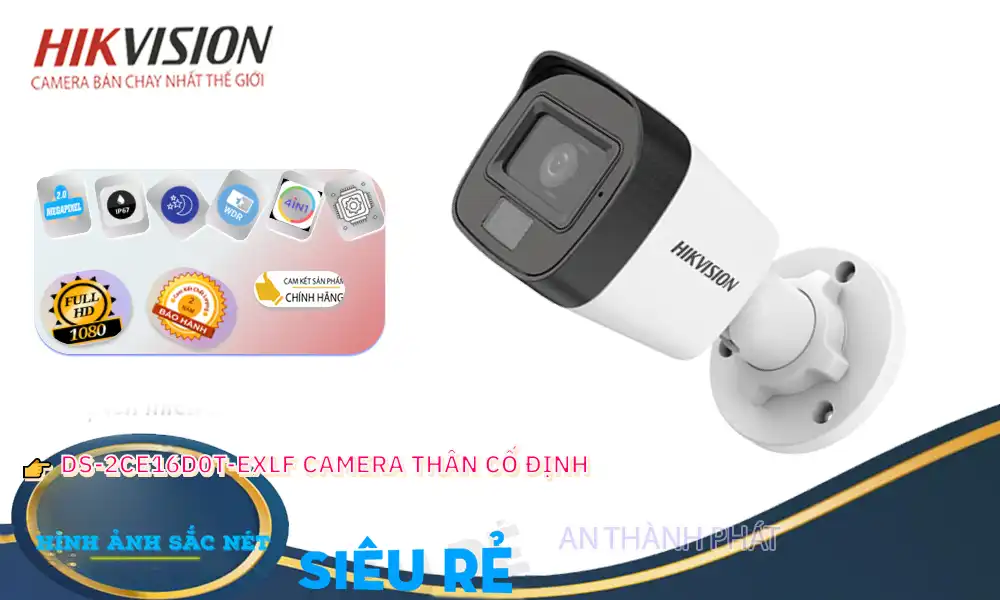 DS-2CE16D0T-EXLF sắc nét Hikvision DS-2CE16D0T-EXLF sắc nét Hikvision