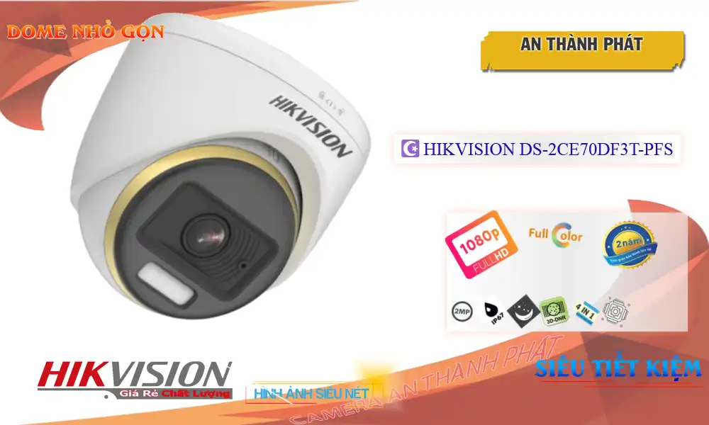 DS-2CE70DF3T-PFS sắc nét Hikvision