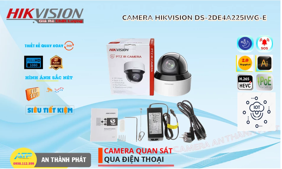 DS-2DE4A225IWG-E sắc nét Hikvision