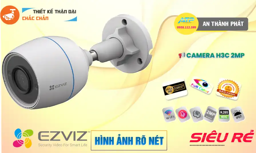 ➠  H3C 2MP sắc nét Wifi Ezviz