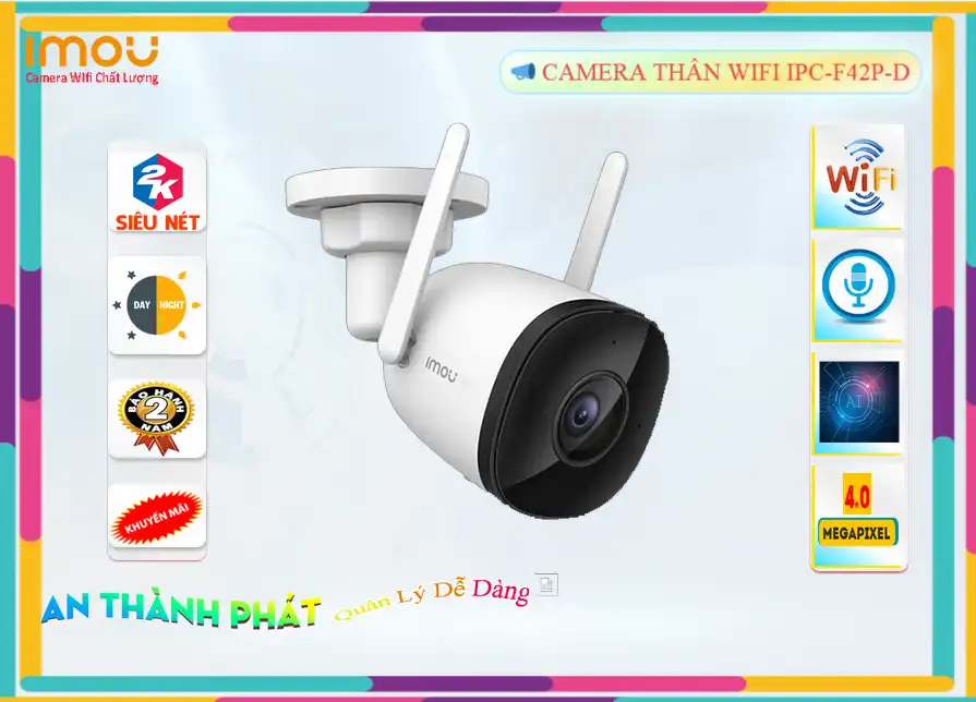 ➠  IPC-F42P-D sắc nét Wifi Imou