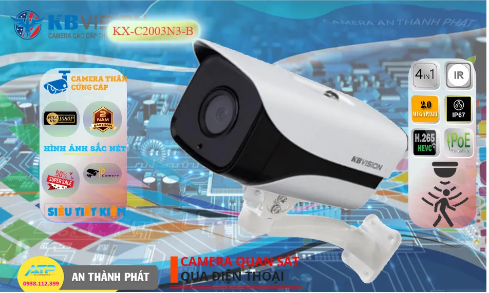 KX-C2003N3-B sắc nét KBvision KX-C2003N3-B sắc nét KBvision