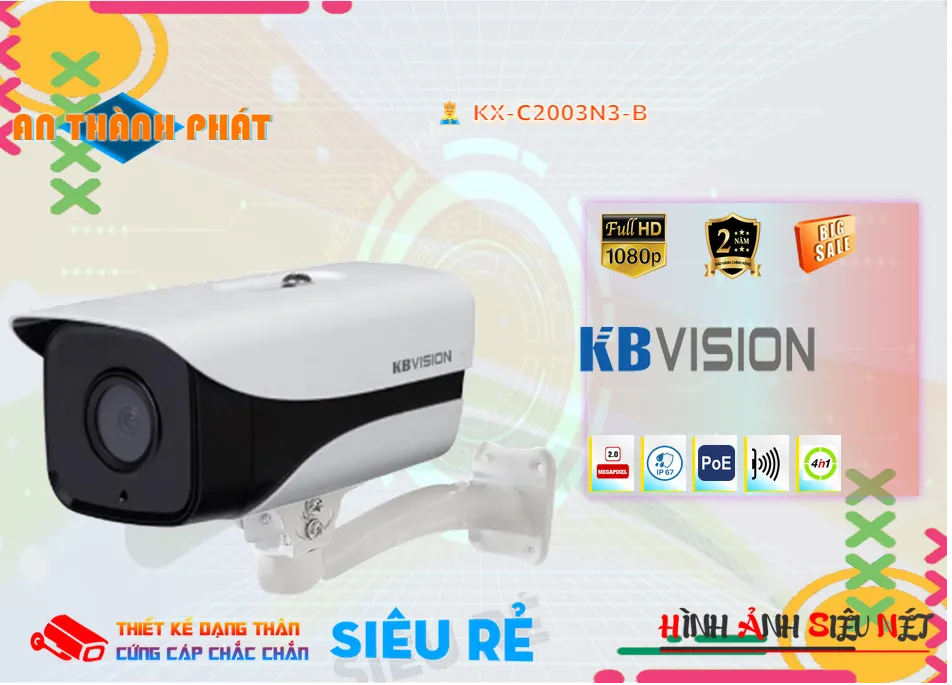 KX-C2003N3-B sắc nét KBvision KX-C2003N3-B sắc nét KBvision