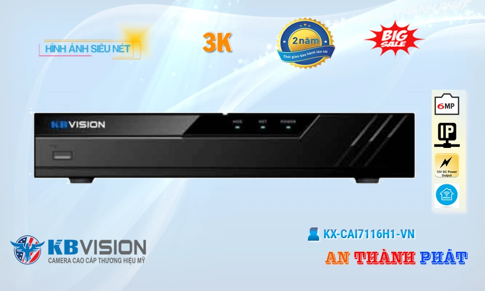 KBvision KX-CAi7116H1-VN Sắc Nét