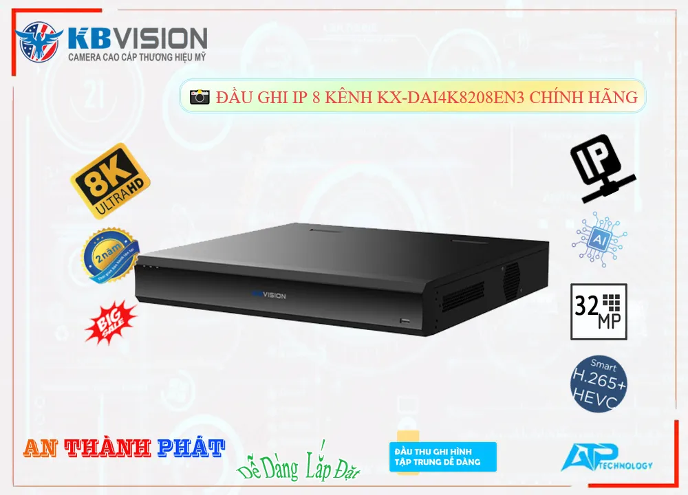 KX-DAi4K8208EN3 sắc nét KBvision KX-DAi4K8208EN3 sắc nét KBvision