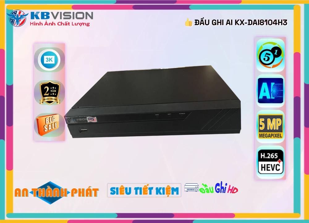 KX-DAi8104H3 sắc nét KBvision KX-DAi8104H3 sắc nét KBvision
