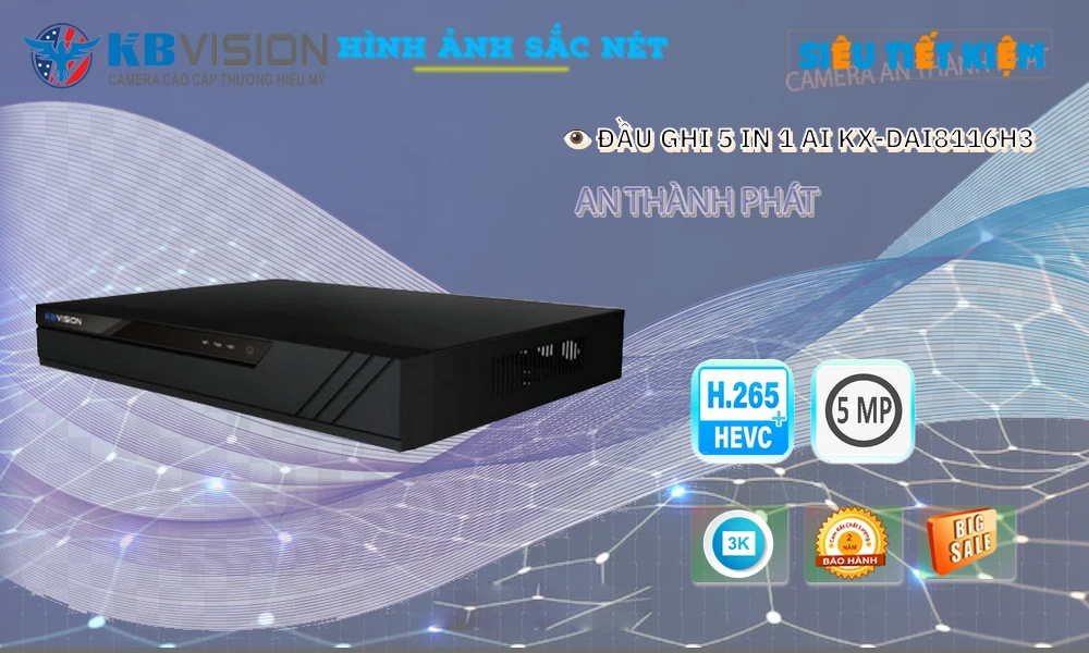 KX-DAi8116H3 sắc nét KBvision KX-DAi8116H3 sắc nét KBvision