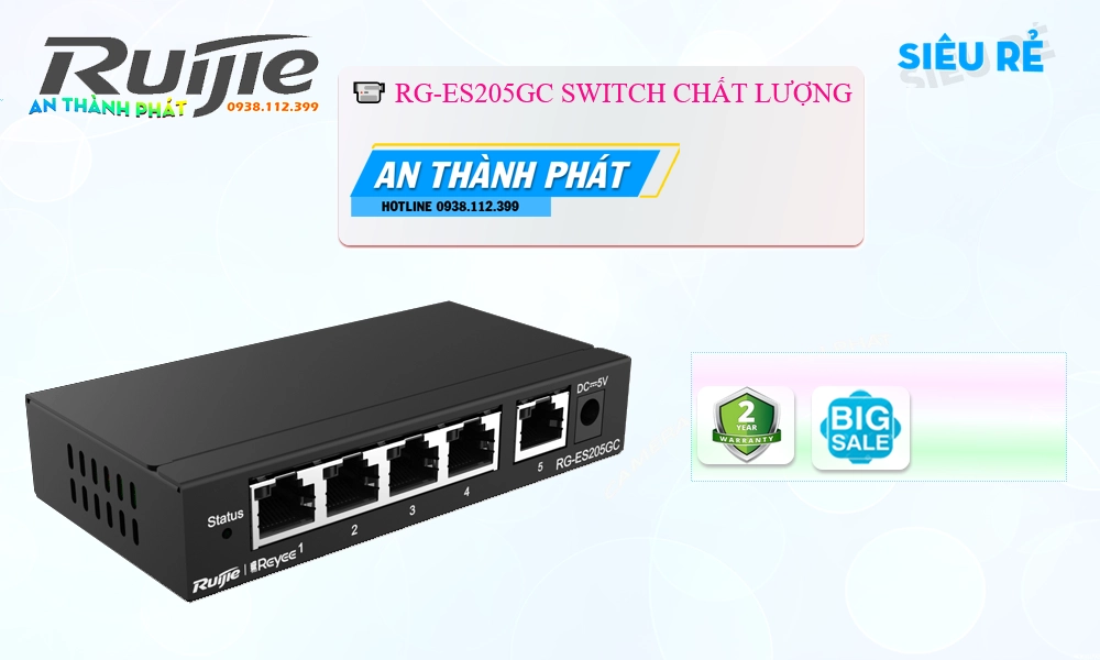 RG-ES205GC  Switch chia mạng