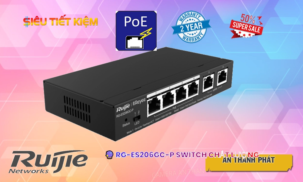 RG-ES206GC-P Hãng Ruijie  Bộ Quản Lý Mạng