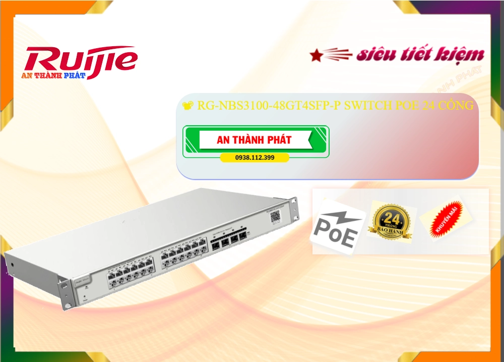 Hãng Ruijie RG-NBS5100-24GT4SFP-P Hãng Ruijie RG-NBS5100-24GT4SFP-P