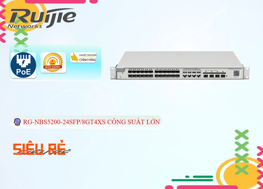 Hãng Ruijie Bộ Quản Lý Mạng RG-NBS5200-24SFP/8GT4XS Hãng Ruijie Bộ Quản Lý Mạng RG-NBS5200-24SFP/8GT4XS